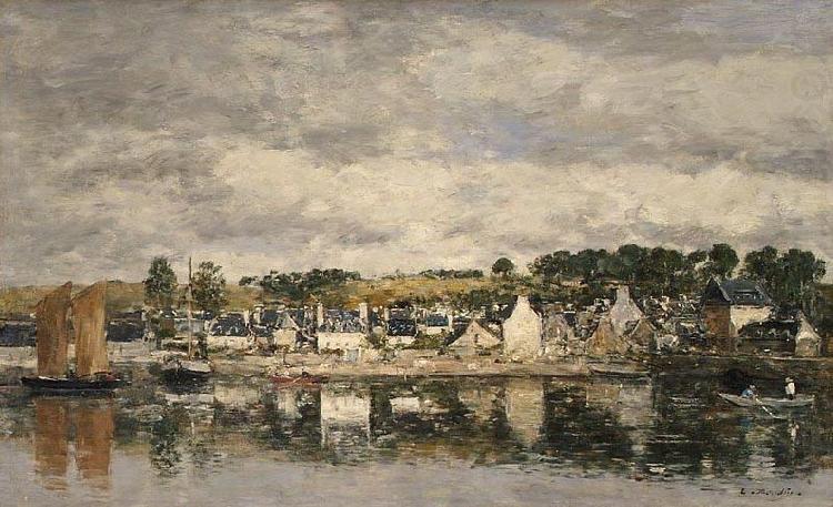 Eugene Boudin Village by a River china oil painting image